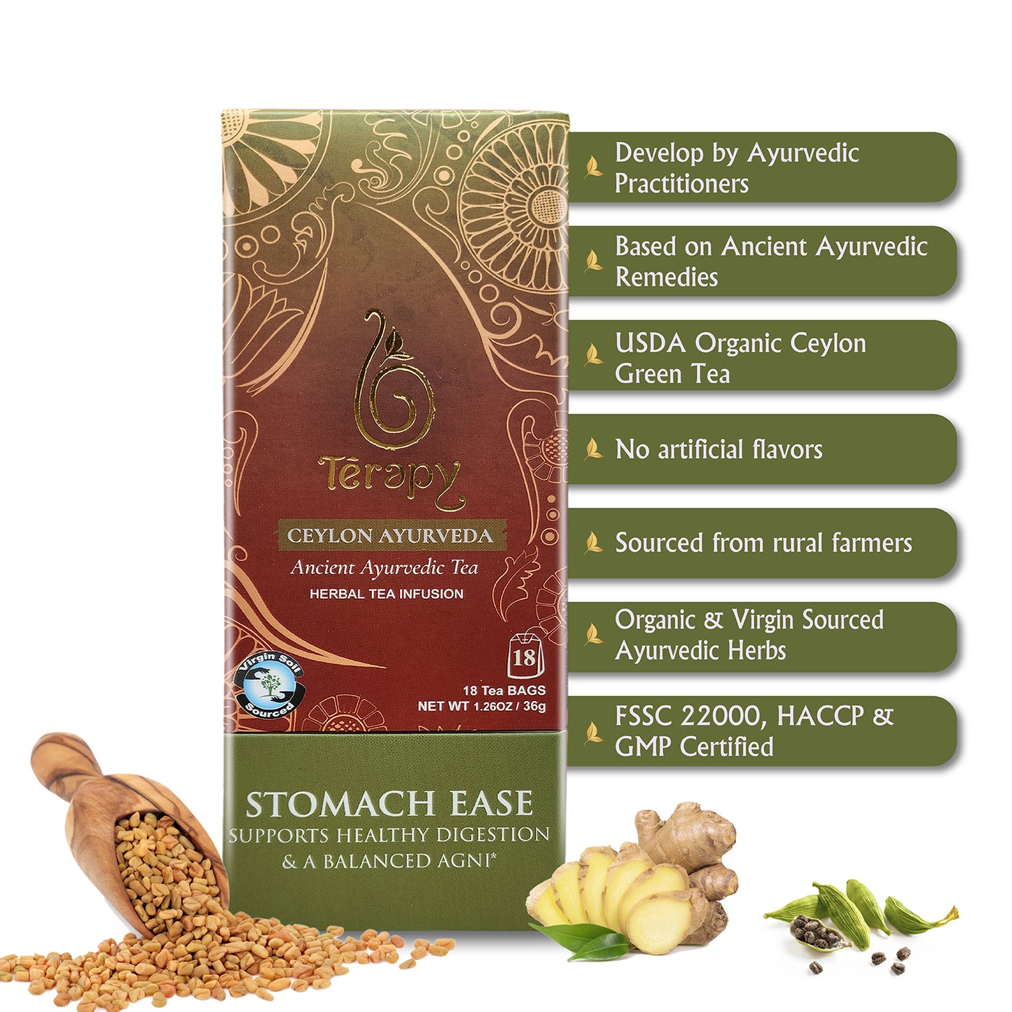 Stomach Ease Tea - Herbal Blend for Digestive Comfort & Relief USA (8628312506689)