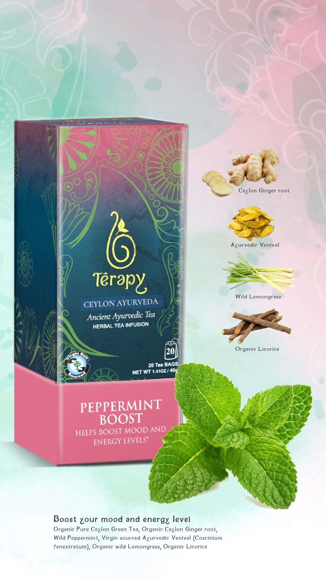 Peppermint Boost Tea - Refreshing Herbal Tea for Immune System Boost (8628314538305)